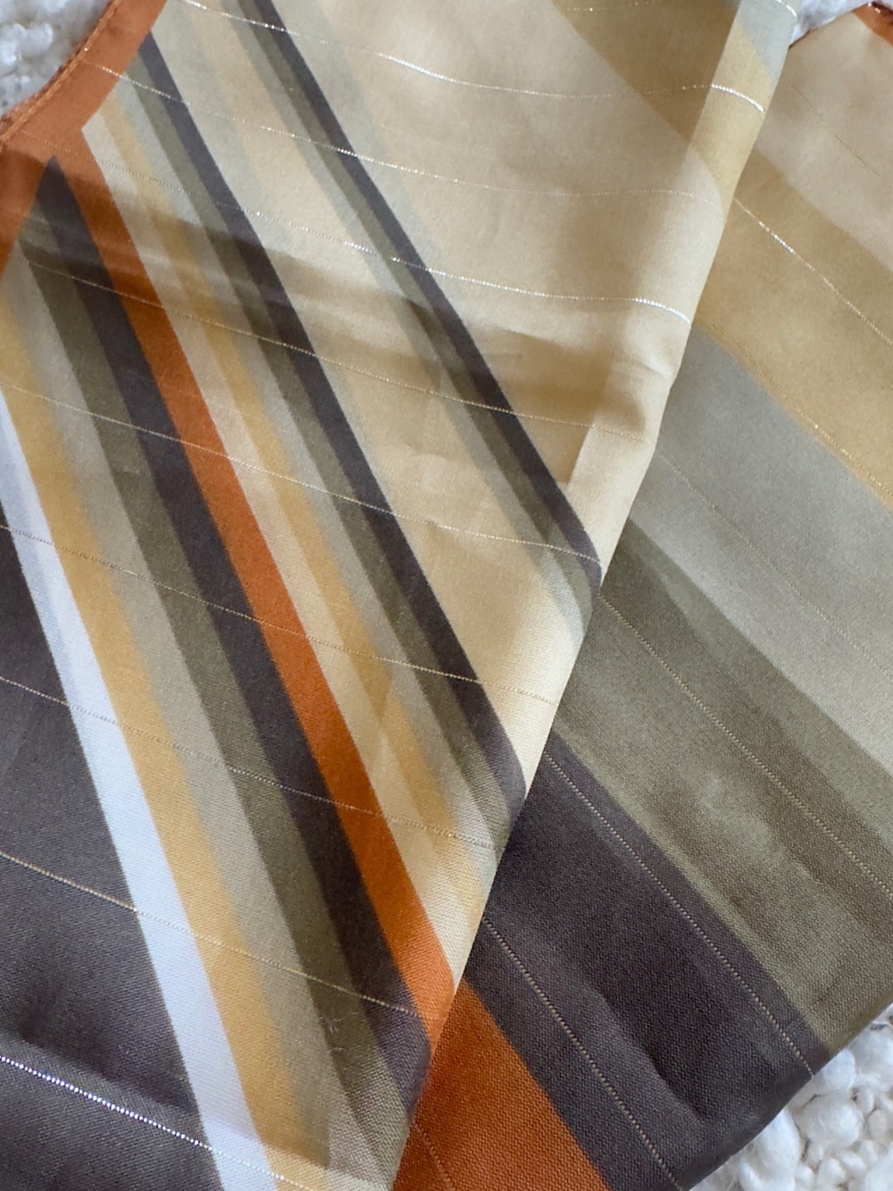 Vintage Pier Giorgio Italy Geometric Mod Square Scarf – Earth Tones 26”x26”